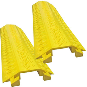Electriduct Drop Trak yellow cable cover protects cables indoors and outdoors.