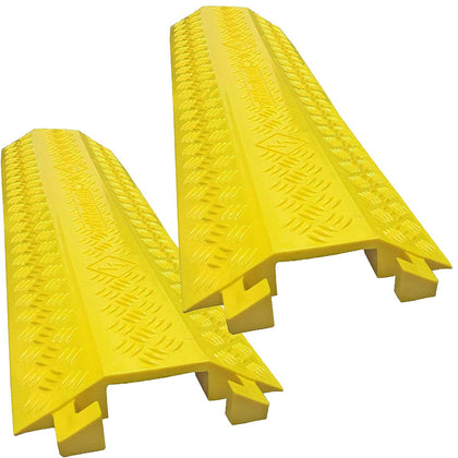 Electriduct Drop Trak yellow cable cover protects cables indoors and outdoors.