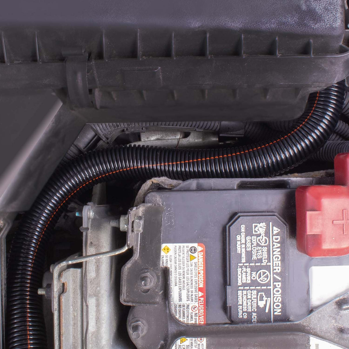Electriduct flame-retardant loom provides safety while organizing automotive or outdoor cabling.