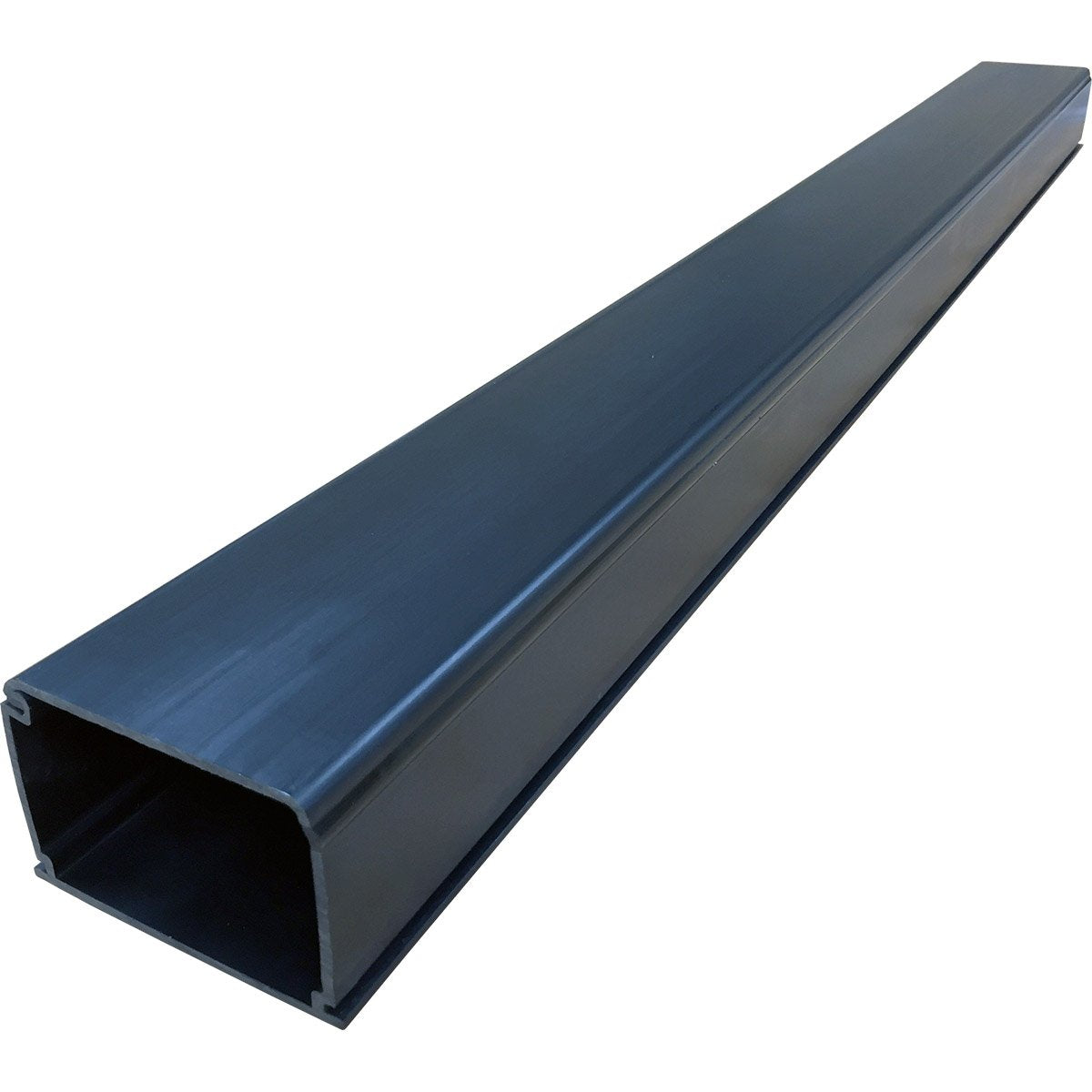 Electriduct front view of five black raceway sticks showing length and pack benefits