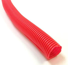 Electriduct red 1/2 inch split wire loom 100ft coil showing neat packaged length and easy identification