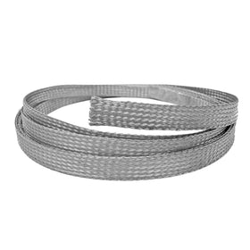 Electriduct half-inch stainless steel braided sleeve ready for heat and abrasion protection.