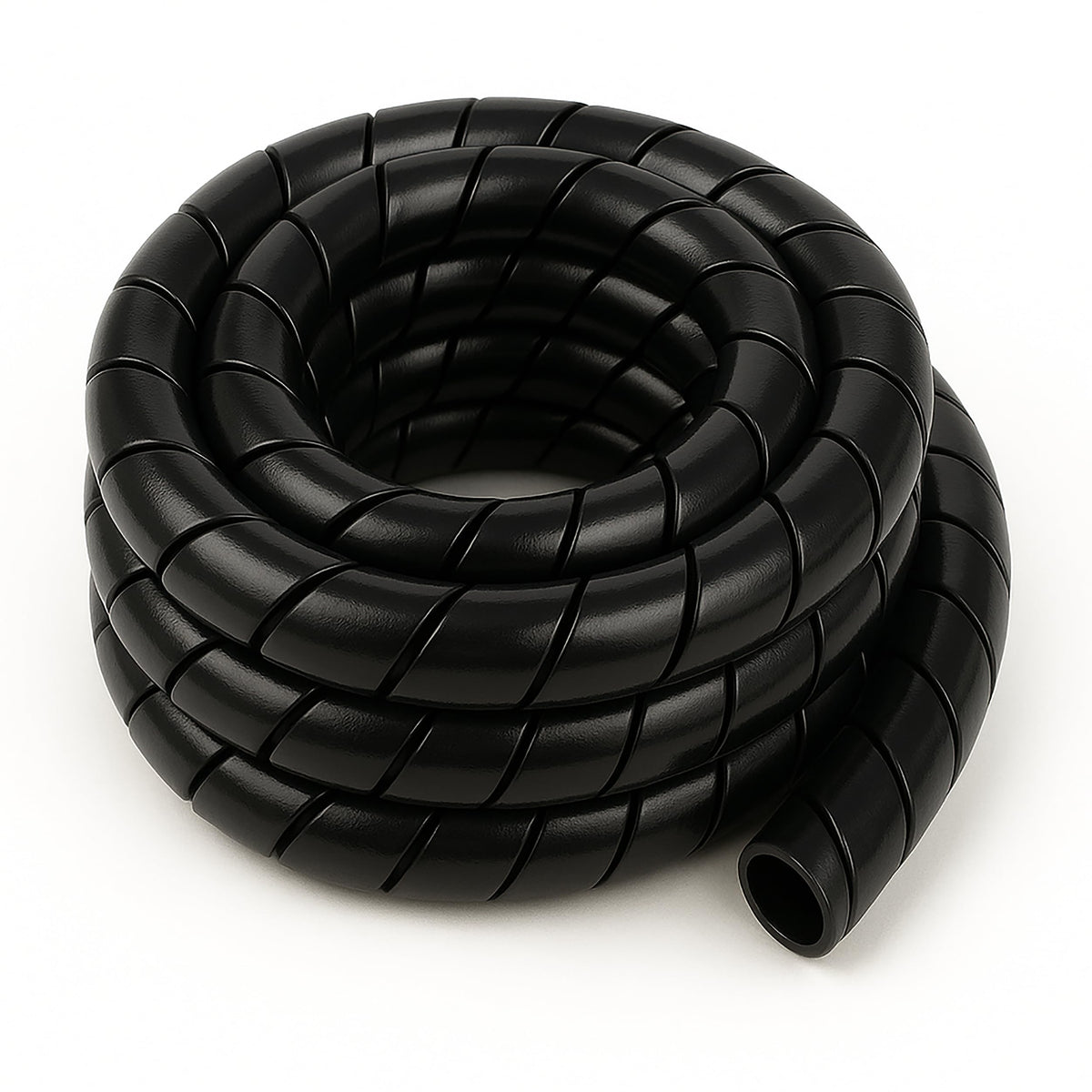 Electriduct HDPE spiral wrap keeps hoses organized around tight machinery.