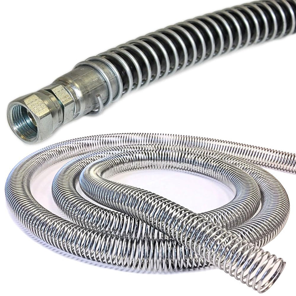 Electriduct spring guard surrounds a hose, reducing abrasion and heat buildup.