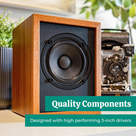 Electrohome Huntley EB10 rear panel with RCA, aux and power ports for versatile connectivity benefit