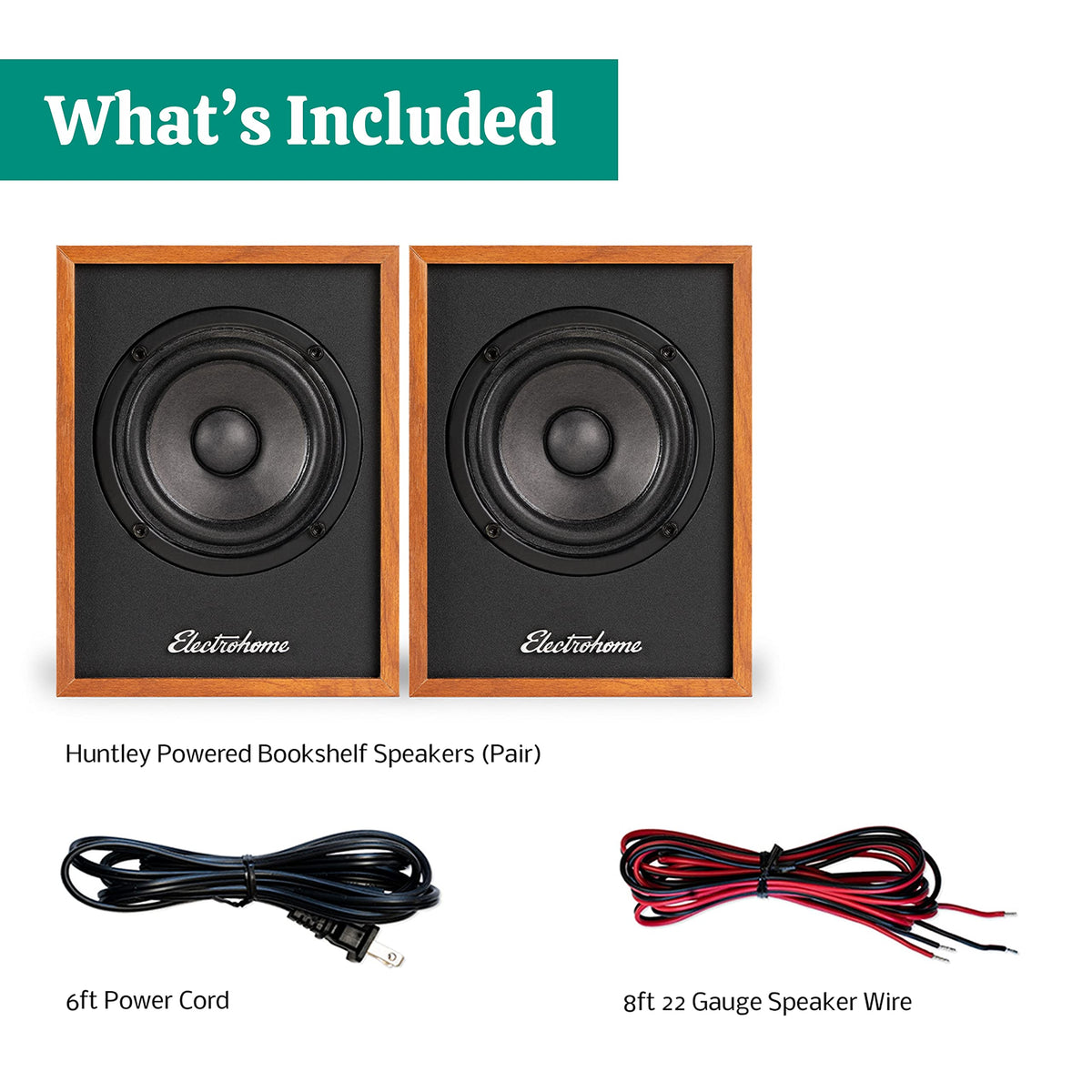 Electrohome Huntley EB10 packaging and included accessories showing ready-to-use convenience benefit