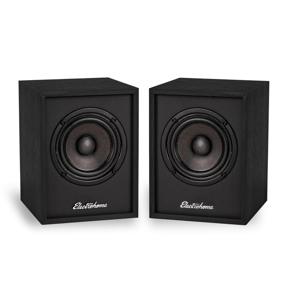 Electrohome Huntley front view showing speaker pair and warm tones