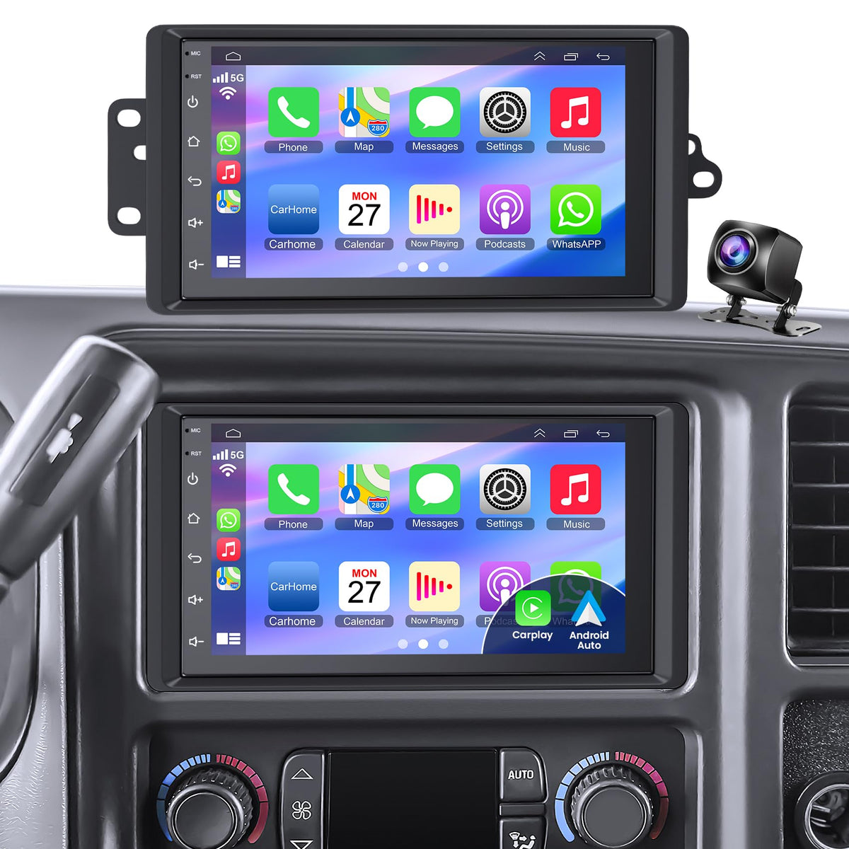Electrosmart 4G64G Silverado 7-inch IPS screen for a bright, road-ready display.