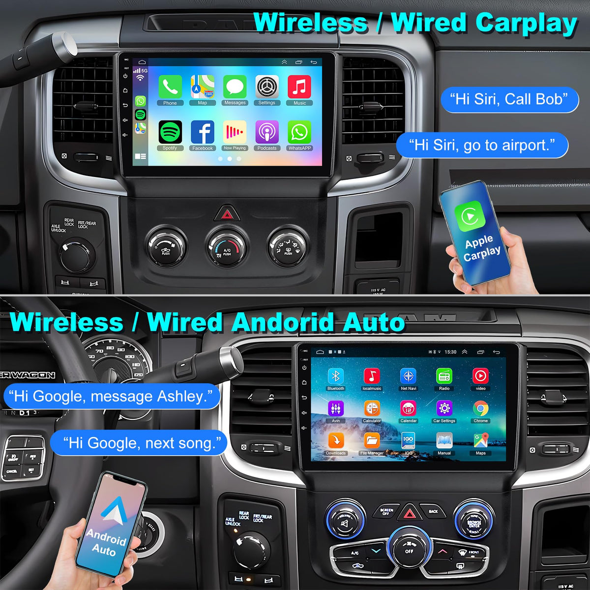 ElectroSmart CarPlay and Android Auto interface on the head unit.