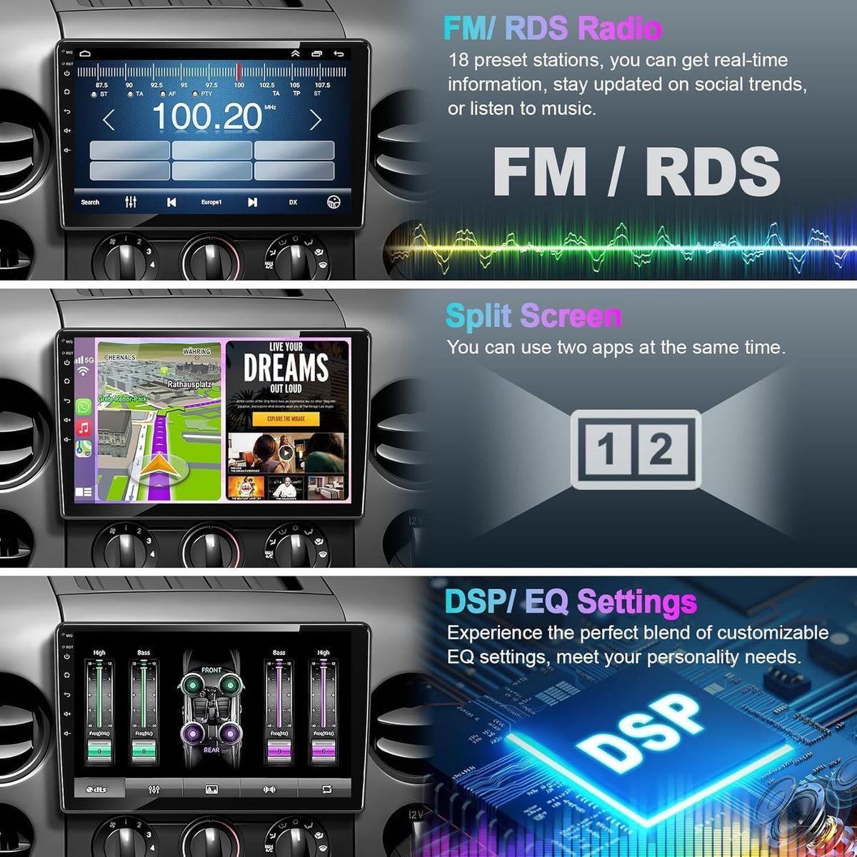 electrosmart multi-EQ and FM radio tailor sound for your cabin.