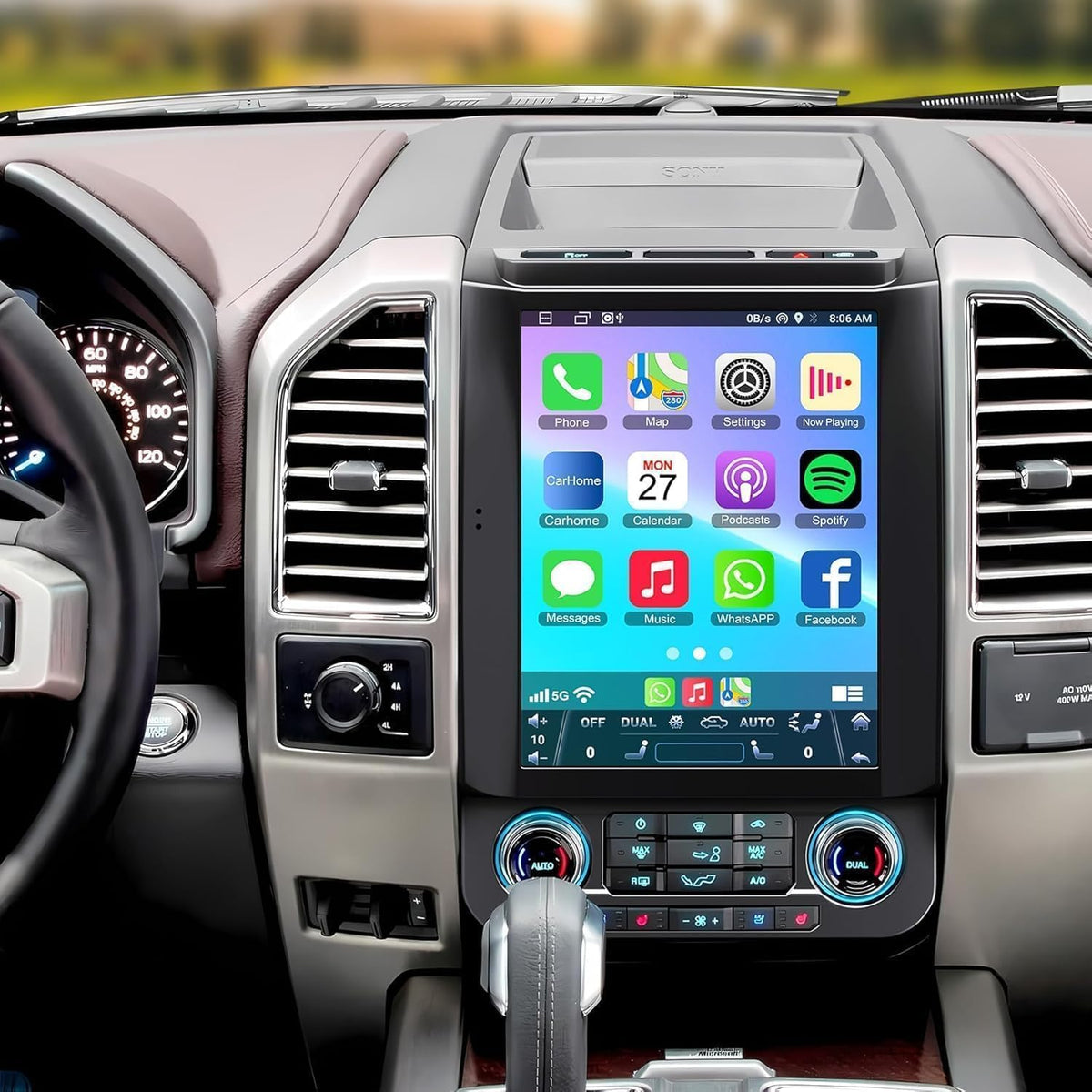 Electrosmart Ford F-150 Android 14 head unit with fast boot and app access.