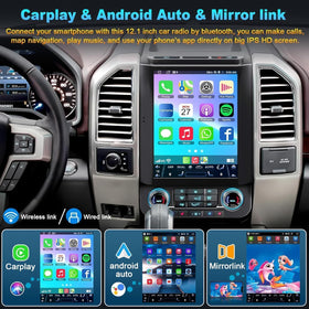 Electrosmart Ford F-150 wireless CarPlay and Android Auto for hands-free use.