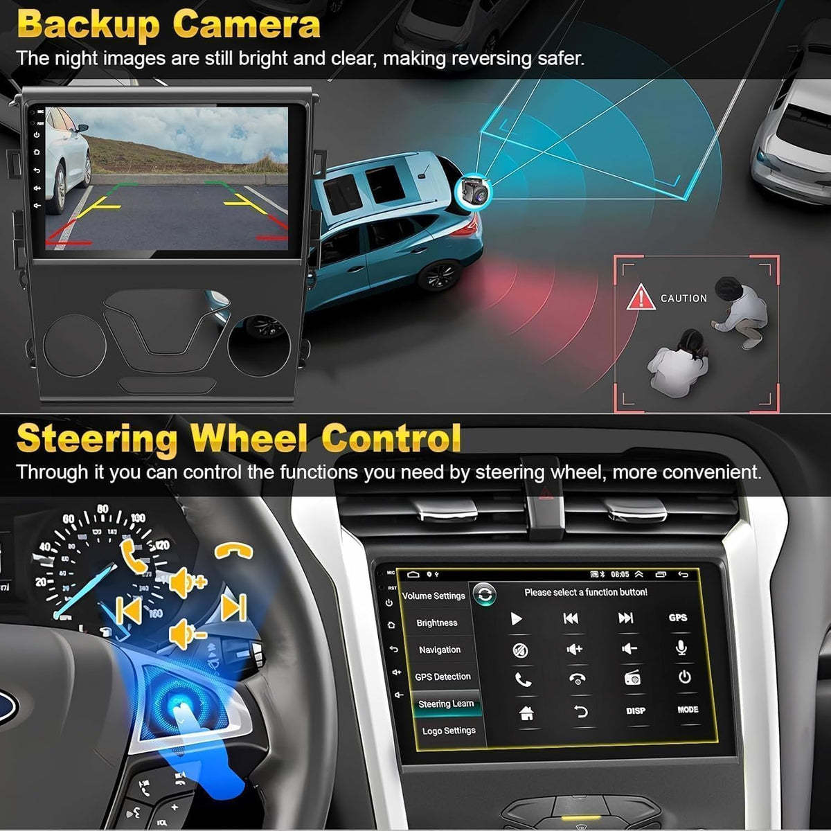 ElectroSmart rear-view camera with night vision for safer reversing.
