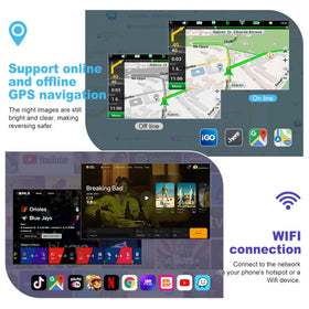 Electrosmart split-screen entertainment for backseat passengers on long trips.