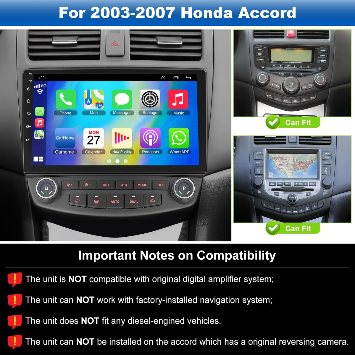 Electrosmart wireless CarPlay and Android Auto for hands-free connectivity.