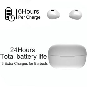 eleror Invisible Mini Earbuds battery-life indicating five hours per charge
