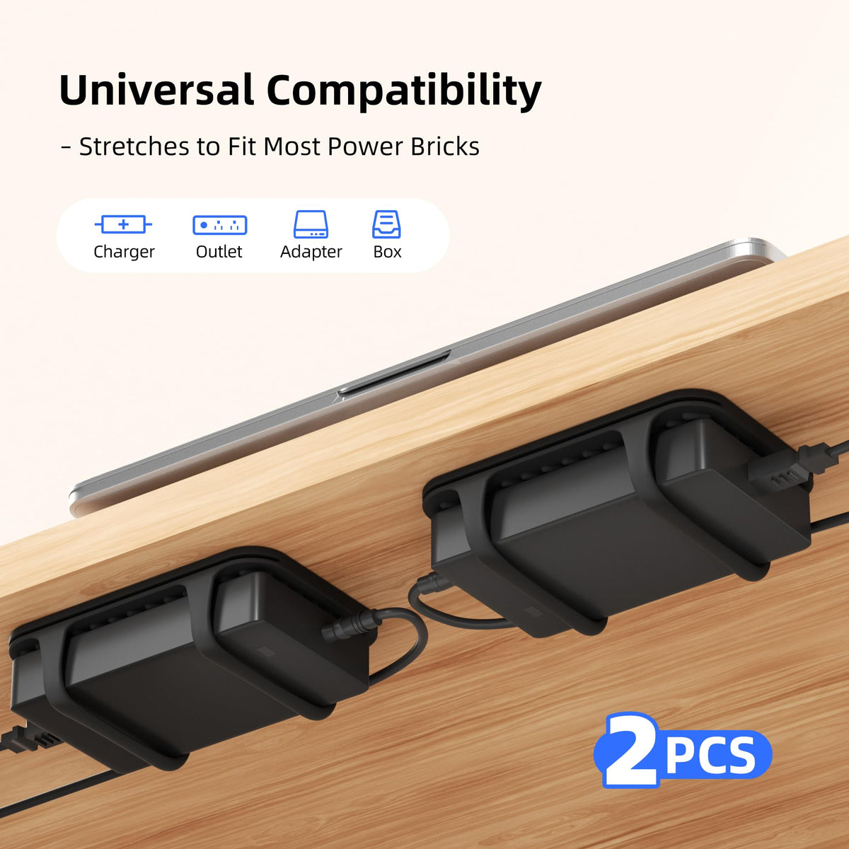 ELETIUO charger holder wall mount for discreet workspace organization