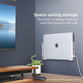 ELETIUO clear under-desk mount creates a slim, space-saving setup