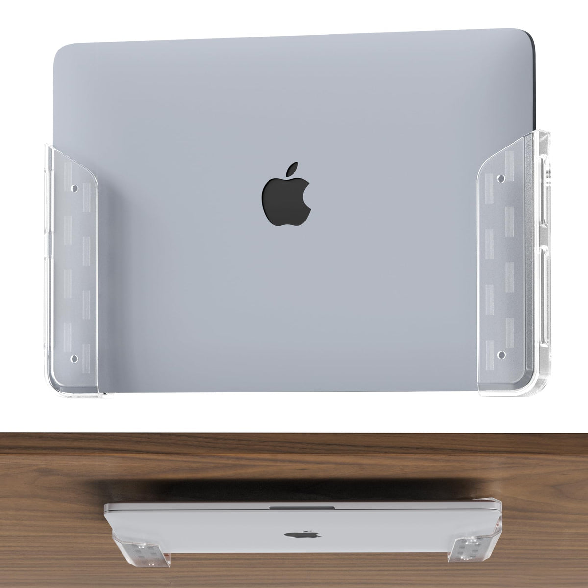 ELETIUO clear wall mount with adhesive for laptops enhances desk space