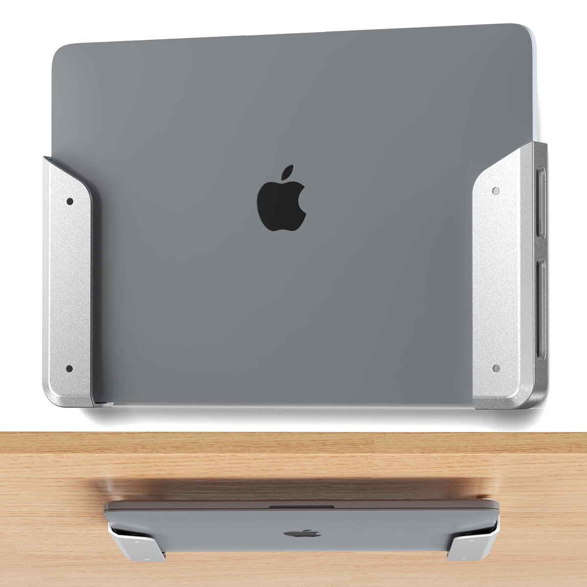 ELETIUO wall-under-desk mount with adhesive option for quick setup.