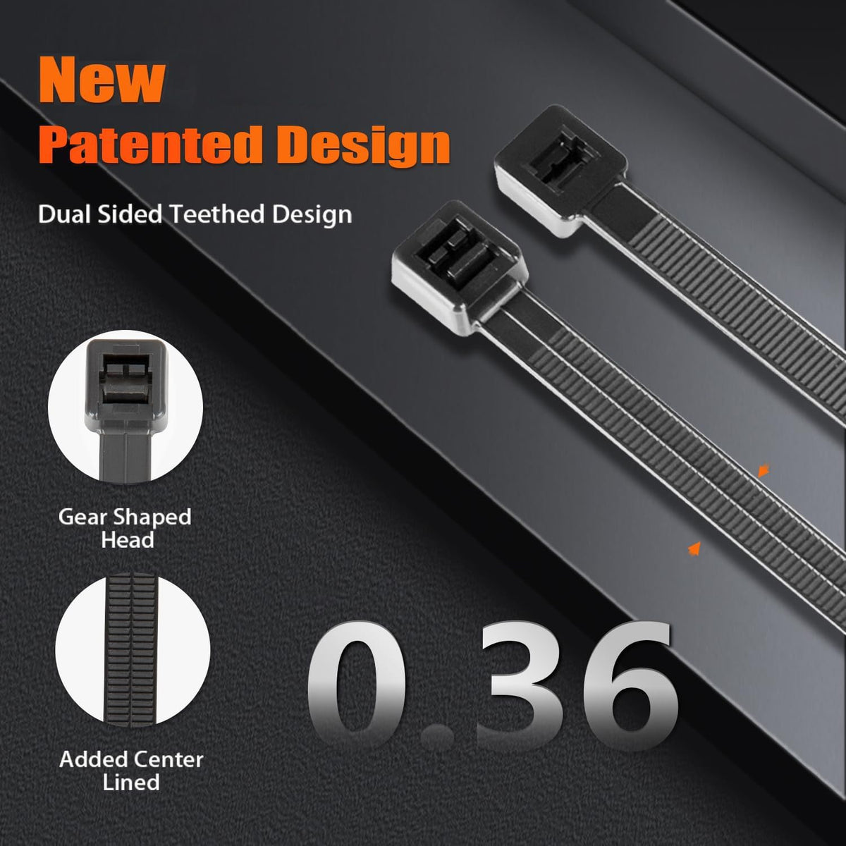 Eletoo dual-sided teeth self-locking zip ties ensure strong, reliable securing in demanding tasks.