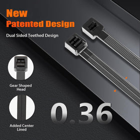 Eletoo dual-sided teeth self-locking zip ties ensure strong, reliable securing in demanding tasks.