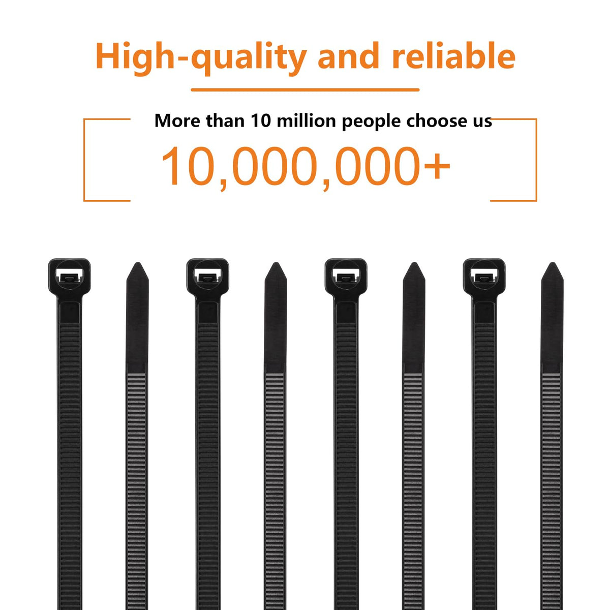 Eletoo zip tie next to ruler showing 12-inch length and scale benefit