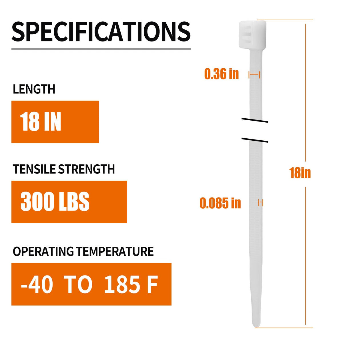 Eletoo teeth close-up on 18-inch tie demonstrating secure locking.