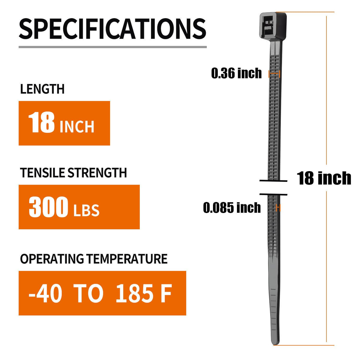 Eletoo zip ties with 300lbs tensile strength for heavy-duty bundling in garages.