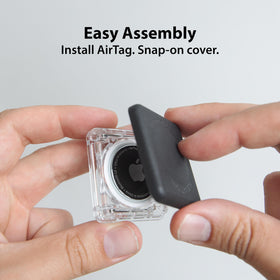 Elevation Lab TagVault AirTag mount attached to bags reduces snagging during travel.