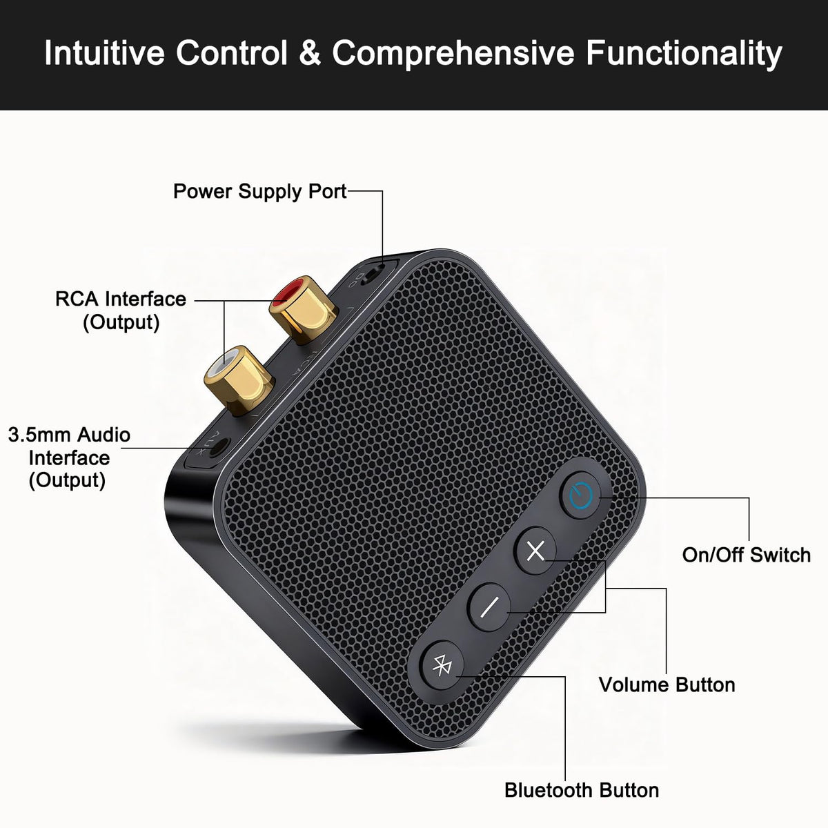 ELEVENKR Bluetooth 6.0 receiver back panel shows power and outputs.
