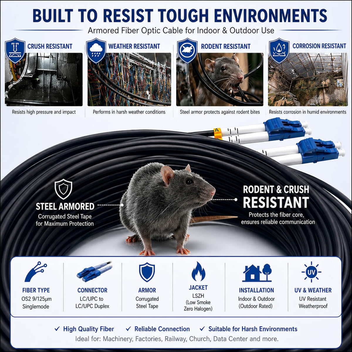 Elfcam 3.0 mm diameter cable enables compact, easy routing.
