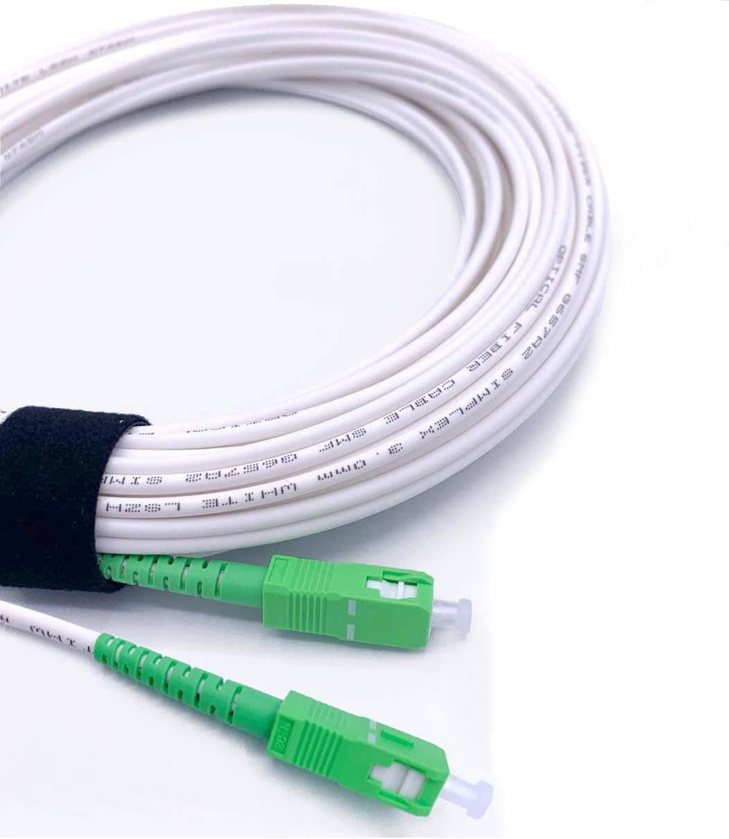 Elfcam fiber cable 40m white, ideal for FTTH in-home installs.