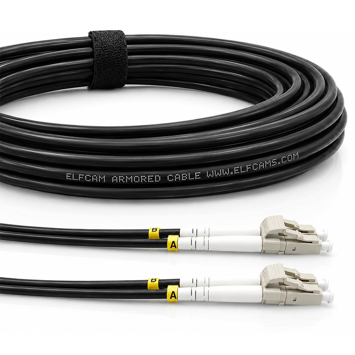 Elfcam LC/UPC duplex connectors showing precise terminations and reliability