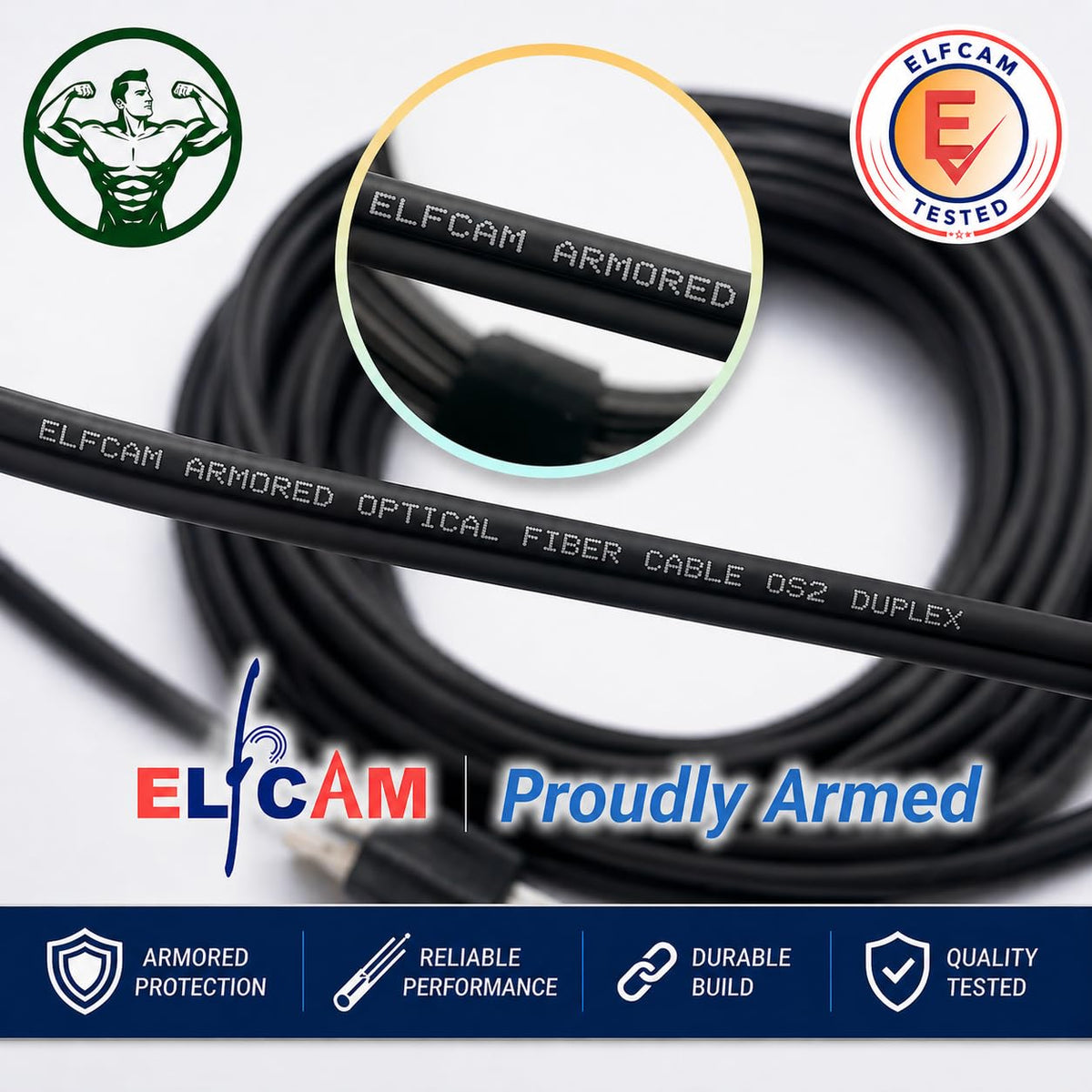 Elfcam LSZH jacket provides safer, low-smoke insulation for indoor deployments.