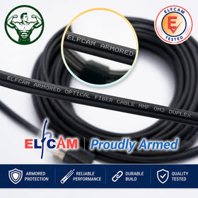 Elfcam test-certified cable with low insertion loss and high return loss.