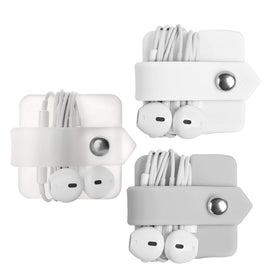 ELFRhino cord organizer close-up shows durable silicone and snap closure.