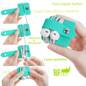 ELFRhino earphone organizer closeup shows durable silicone design for long-lasting use.