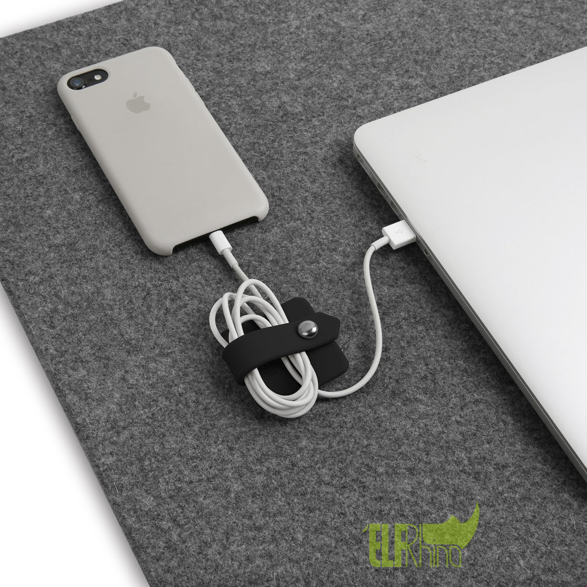 ELFRhino minimalist earphone case design blends style with practical cord control.