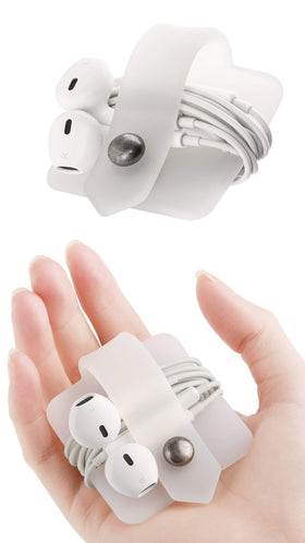 ELFRhino wire organizer keeps desk cords neat and accessible.