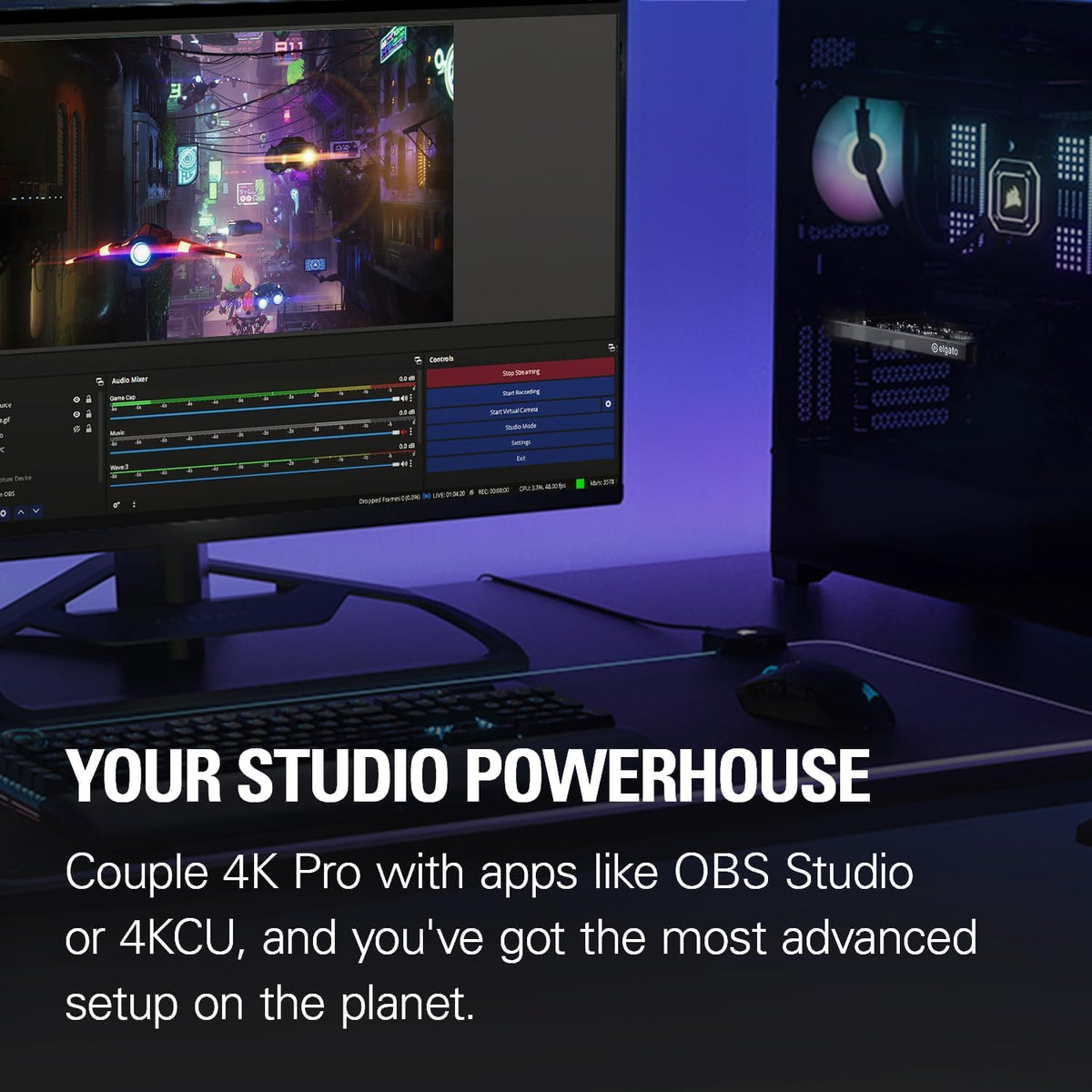 Elgato 4K Pro workflow with OBS for streamlined streaming.