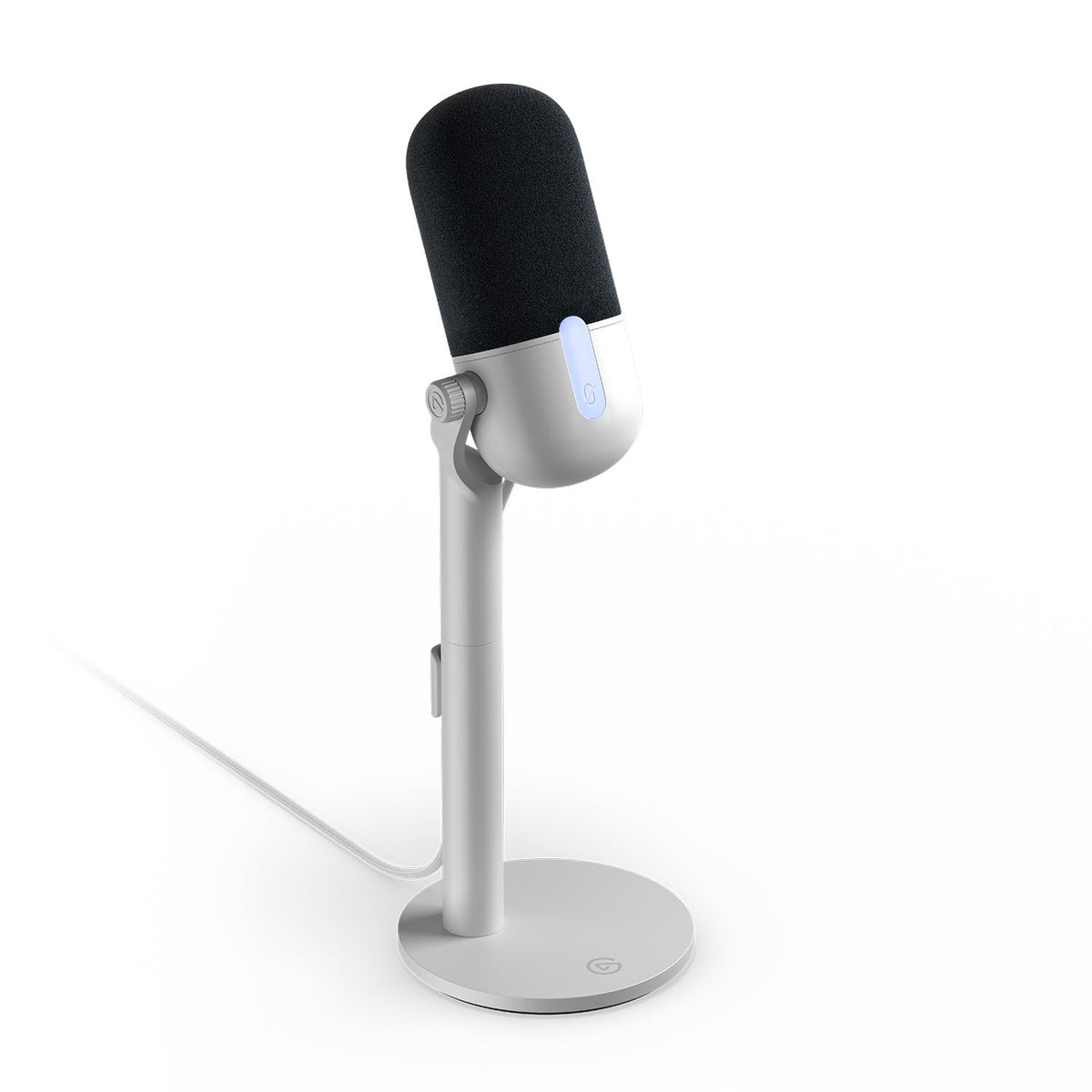 Elgato Wave Neo on elevated stand improving vocal clarity.