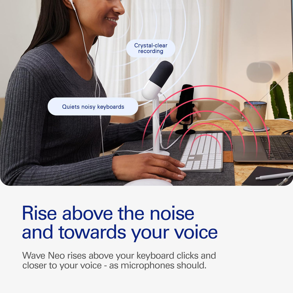 Elgato Wave Neo connected for plug-and-play laptop use.