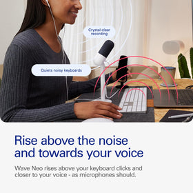 Elgato Wave Neo connected for plug-and-play laptop use.