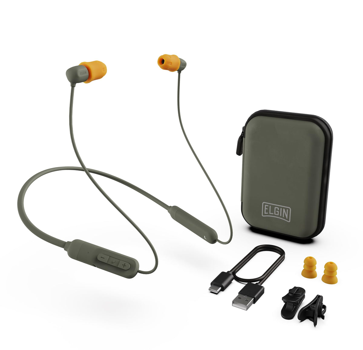 Elgin Discord Gen 3 close-up shows compact earbuds for comfortable all-day wear.