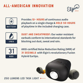 Elgin Rebel Earbuds connect via Bluetooth 5.3 for stable calls