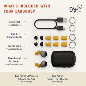 Elgin Rebel Earbuds IP65 resistance against dust and sweat