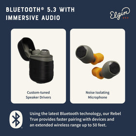 Elgin Rebel Earbuds include a noise-isolating mic for clearer calls