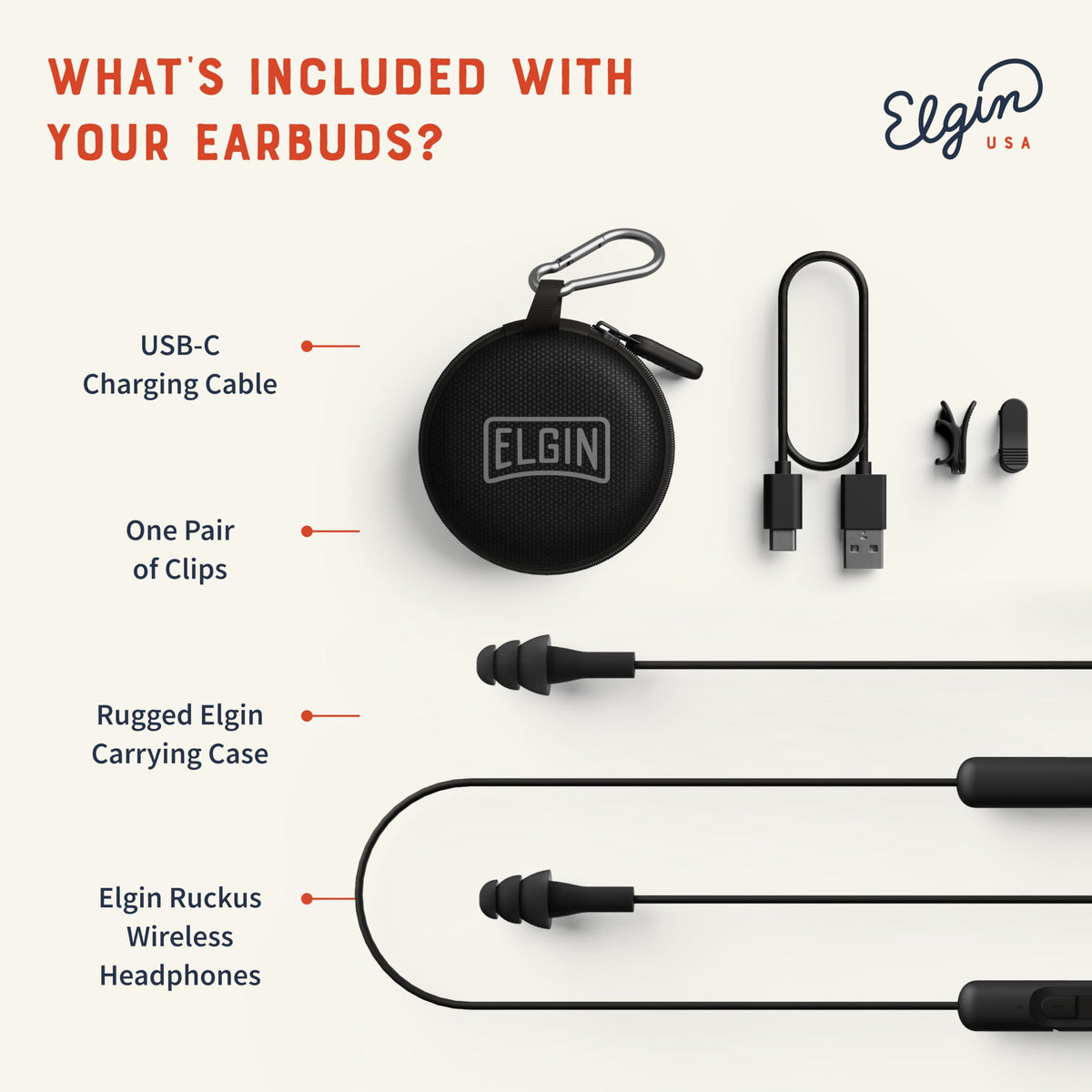 Elgin Ruckus included reinforced storage case and collar clips for organized transport