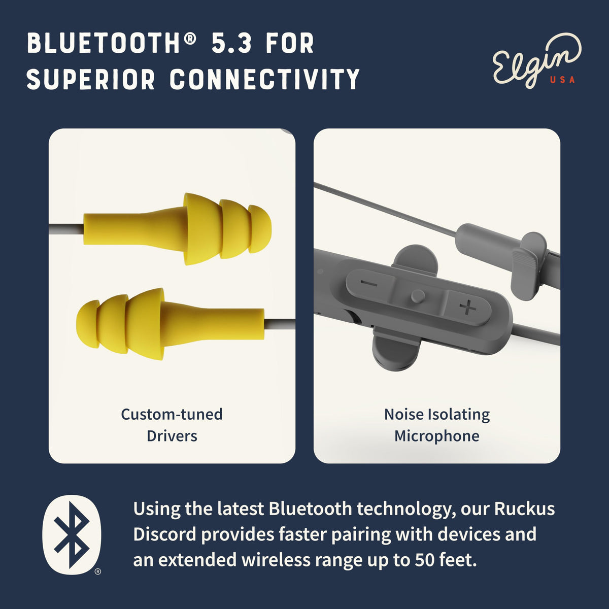 Elgin Ruckus held in hand showing compact size and easy portability benefit